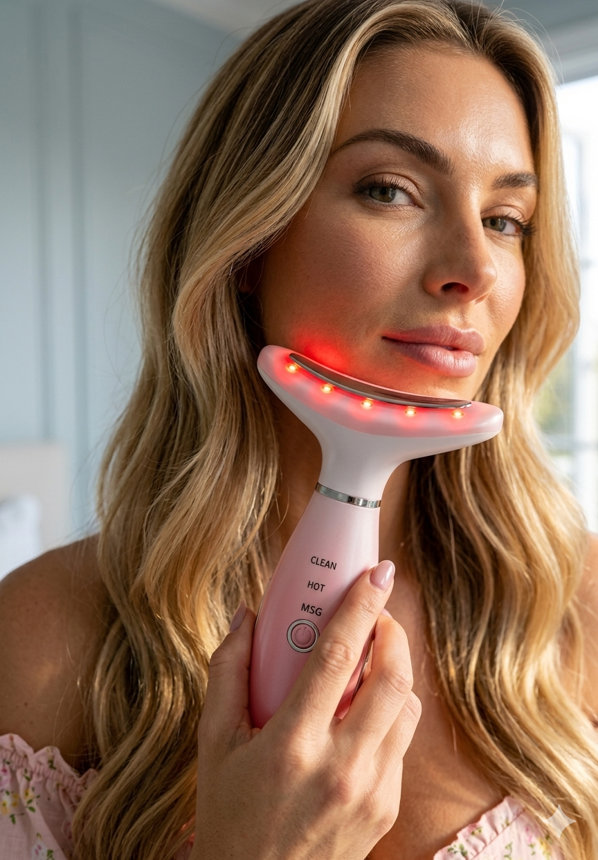 Neck Face Massager, Skin Care Face Massage Tool, 3-in-1 Facial Massager, Face Sculpting Tool With Thermals, Vibration