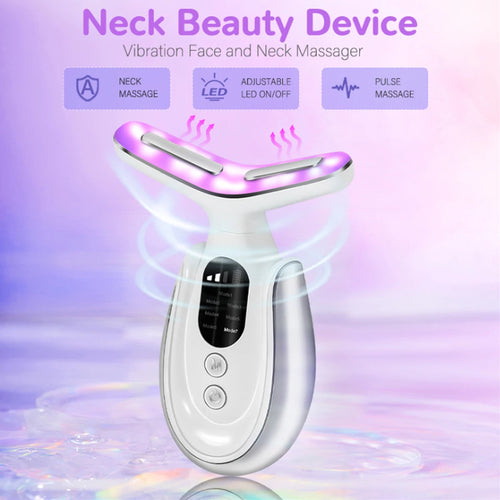 Face and Neck Massager with Therapy Light