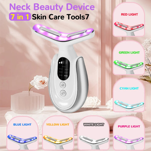 Face and Neck Massager with Therapy Light