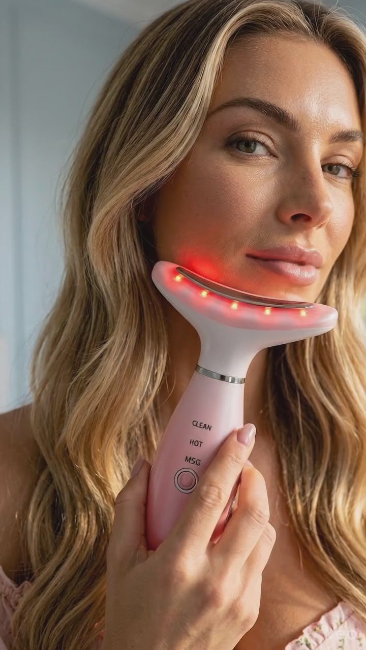 Neck Face Massager, Skin Care Face Massage Tool, 3-in-1 Facial Massager, Face Sculpting Tool With Thermals, Vibration